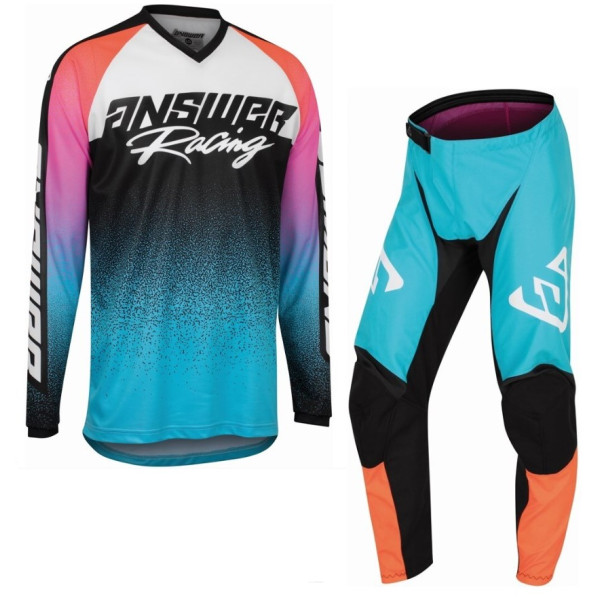 Answer Racing Answer syncron prism motocross pant & jersey kit astana/hyper orange